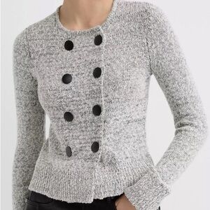 LOFT Heather Gray Double-Breasted Cardigan